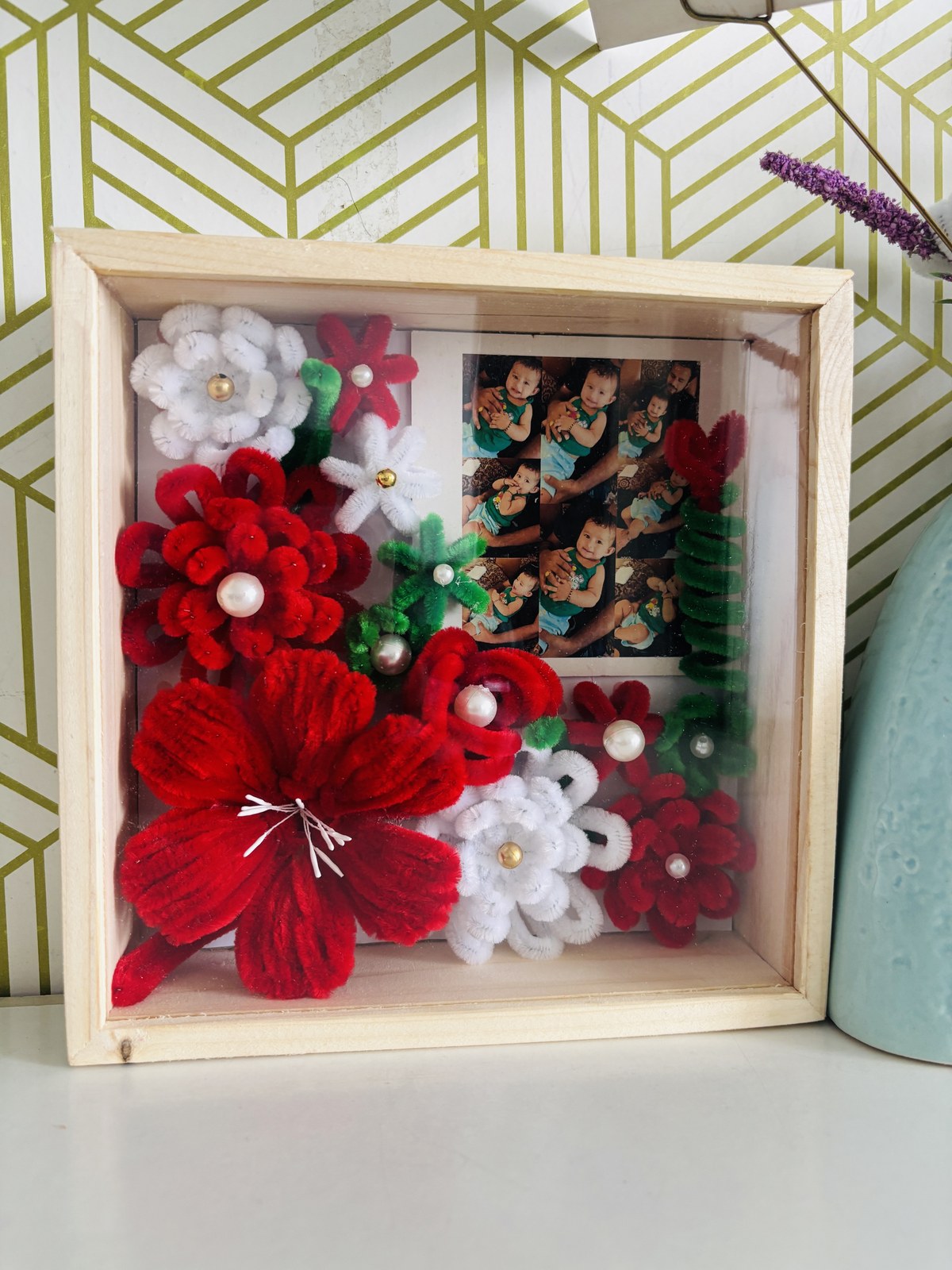 3D Flowers Shadow Box Frame — handmade photo frame — view 2