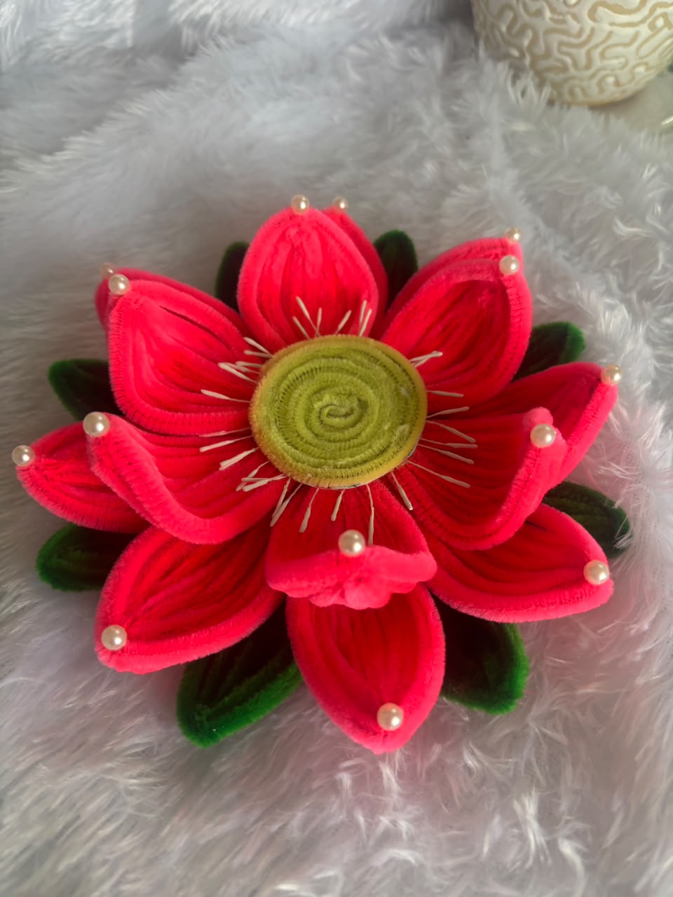 Lotus Asaan — handmade lotus seat for a deity idol — view 2